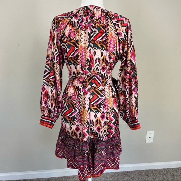ZARA TRIBAL PRINT SLEEVED MINI DRESS SIZE SMALL - Picture 13 of 16
